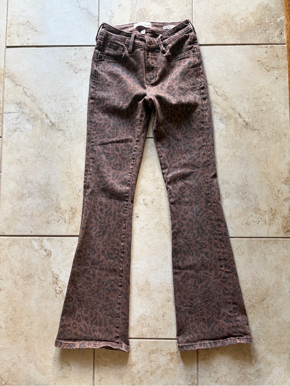 Dear John Brown Leopard-Print Flare Jeans